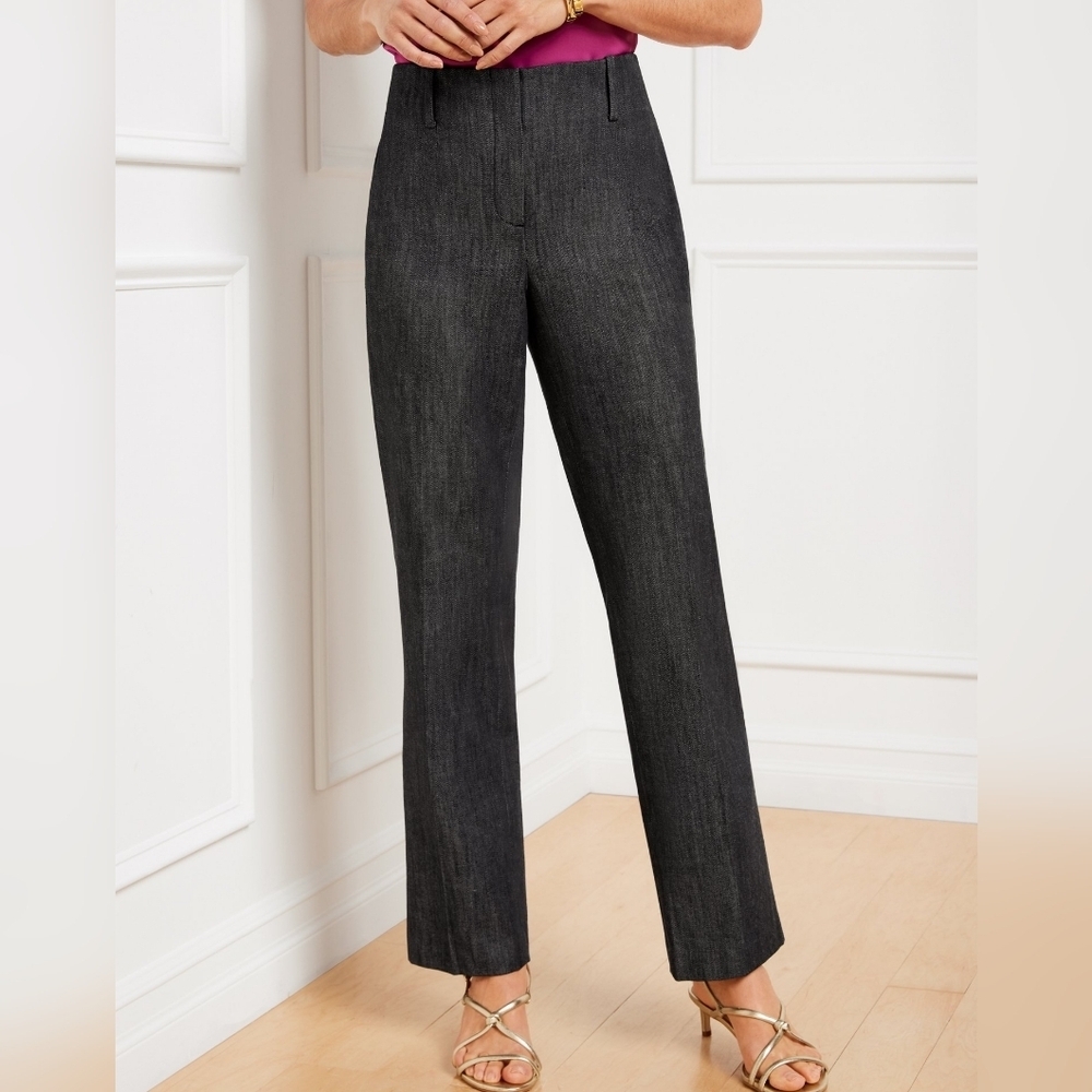 NWT Talbots Southampton Straight Leg Denim Pants Size 8 Dark Wash